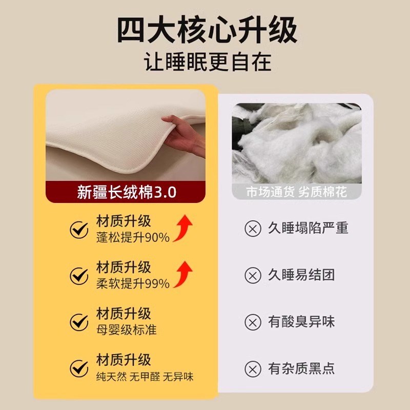 新疆棉花褥子床垫软垫冬季加厚棉絮垫被家用宿舍学生单人床褥垫子