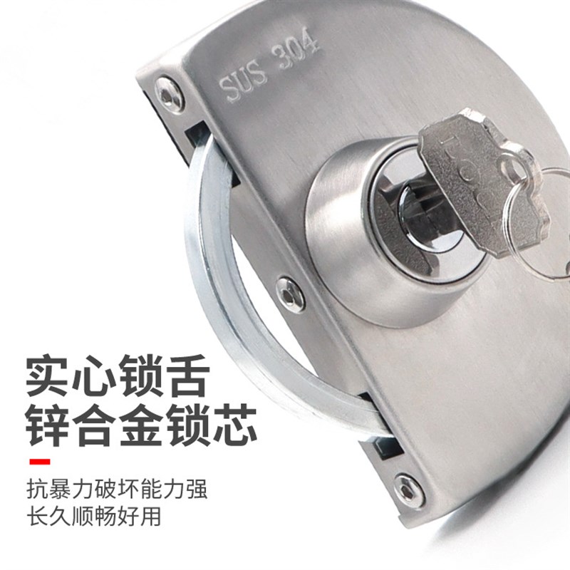 带框玻璃门锁无框玻璃门锁推拉门移门双开门铝合金不锈钢趟钩锁