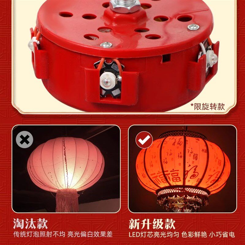 【精品灯笼】新年别墅大门口户外乔迁结婚阳台挂饰旋转防晒红灯笼