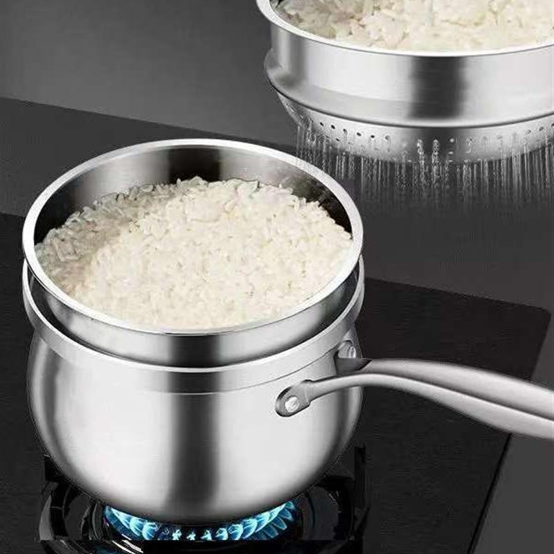 18/10不锈钢奶锅加厚微压奶锅加高防溢副食品锅