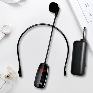 一拖二uhf无线麦克风专业拾音器头戴式电容指向性收音家用可调频