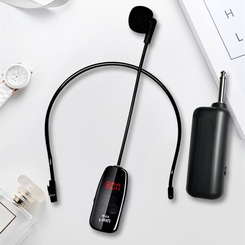一拖二uhf无线麦克风专业拾音器头戴式电容指向性收音家用可调频