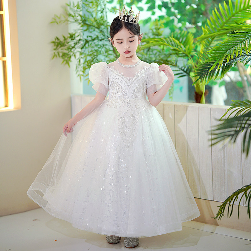 儿童礼服公主裙高端女童钢琴演出服洋气小主持人生日花童婚纱夏季