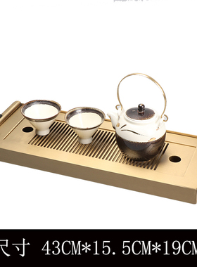 新中式托盘茶具组合装饰品客厅样板间茶室茶几软装禅意工艺品摆件