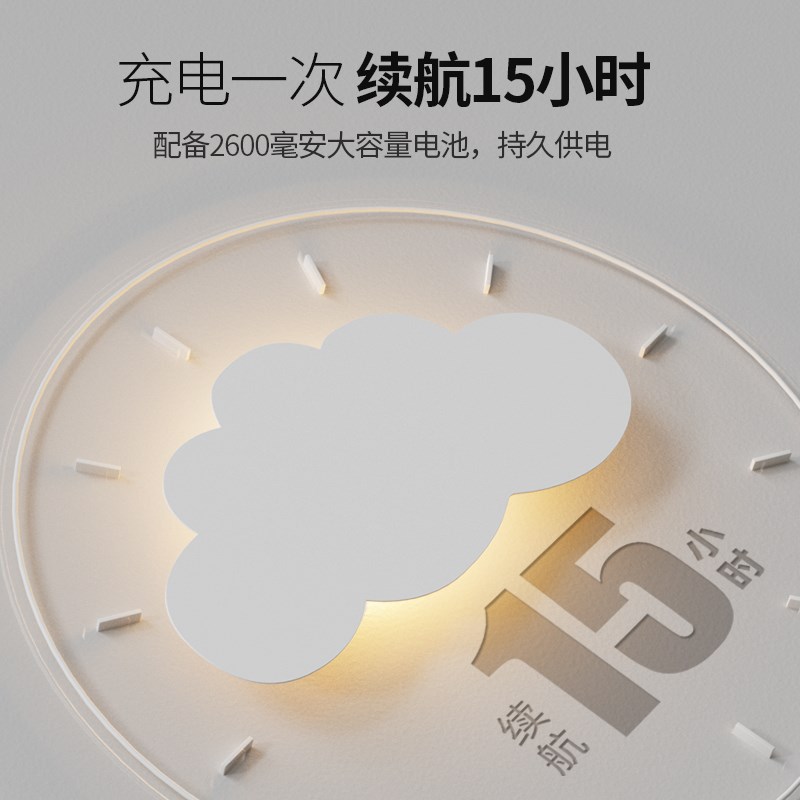 云朵壁灯免安装充电触控简约卧室男孩女孩儿童房过道氛围墙壁灯