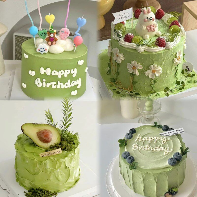 小清新绿色系青提蓝莓牛油果水果蛋糕模型流行生日模具橱窗展示