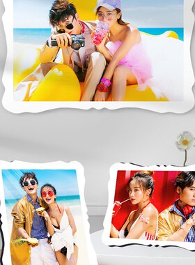 洗照片做曲边相框摆台定制创意水晶婚纱照摆件来图定做相册框挂墙