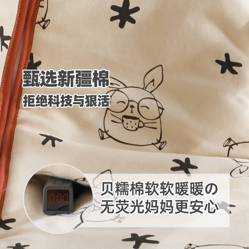 呼西贝婴儿睡袋秋冬款贝糯棉 宝宝加大分腿 儿童防踢被子 北欧风