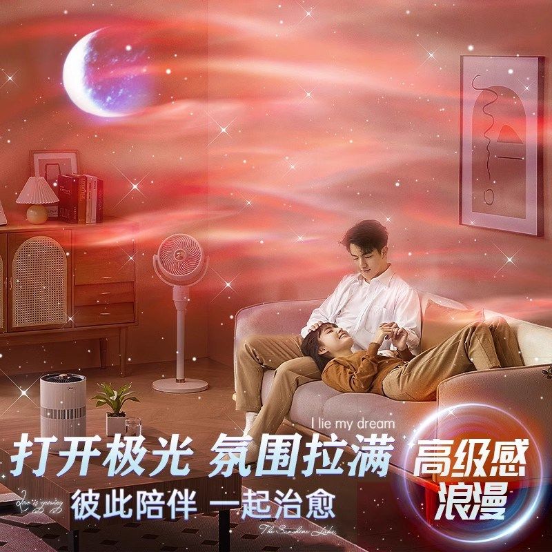 动态水波纹极光星空投影灯电竞房气氛围女生卧室高级感床头小夜灯