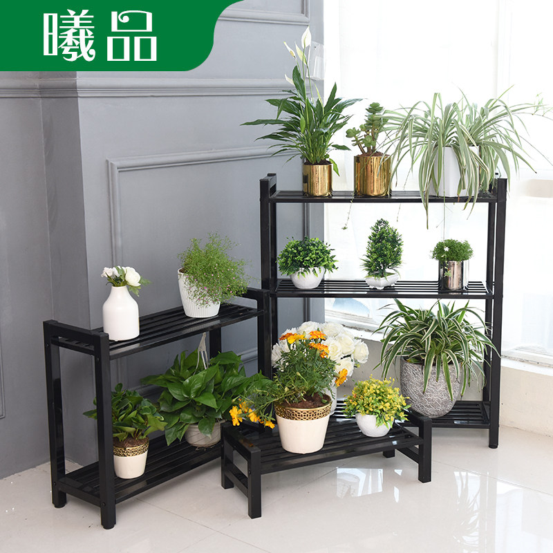 阳台花架地面多层绿植盆景架室外庭院防锈简约组合铁艺白色花架子