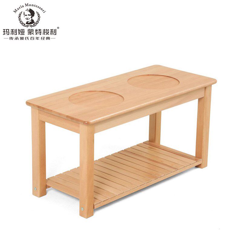 幼儿园蒙氏洗布台日常生活工作台实木蒙台蒙特梭利榉木家具IC环境