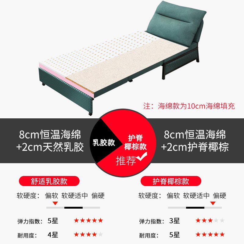 70cm科技布沙发床两用推拉折叠床50cm宽60cm80公分小户型网红款