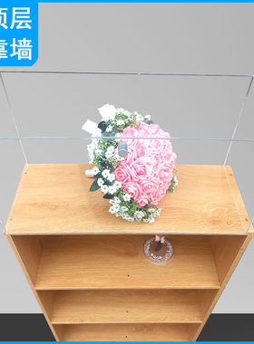 四面无底无后一体亚克力透明罩隔断免打孔硬防尘手办书架手工制作