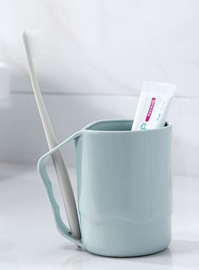 素雅色刷牙杯家用塑料漱口杯带手柄情侣牙缸杯洗漱杯牙刷杯喝茶杯