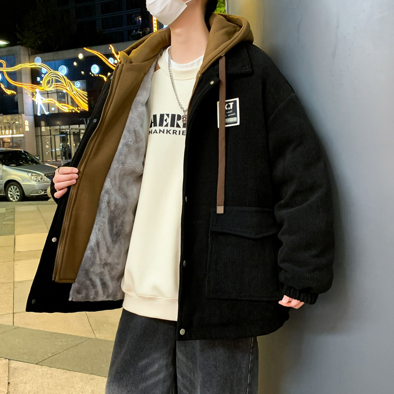 秋冬款棉服外套13男孩初高中学生14加绒加厚15岁大童冬装夹克棉衣
