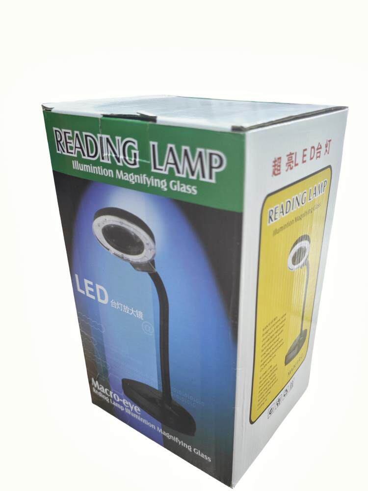 220台式桌面台灯放大镜LED灯光源阅读台式灯3-10倍放大倍数旋转盖