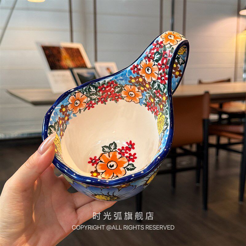 这哪是餐具?明明是艺术品!大口径曲把杯陶瓷马克杯早餐杯燕麦杯