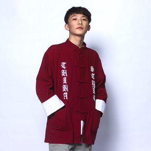 Funkystyle中国风外套男唐装夹克盘扣复古中山中式上衣国潮春秋季