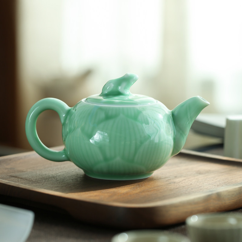 青瓷茶壶单壶陶瓷功夫茶具大号泡茶壶冲茶器影青中式家用茶杯子