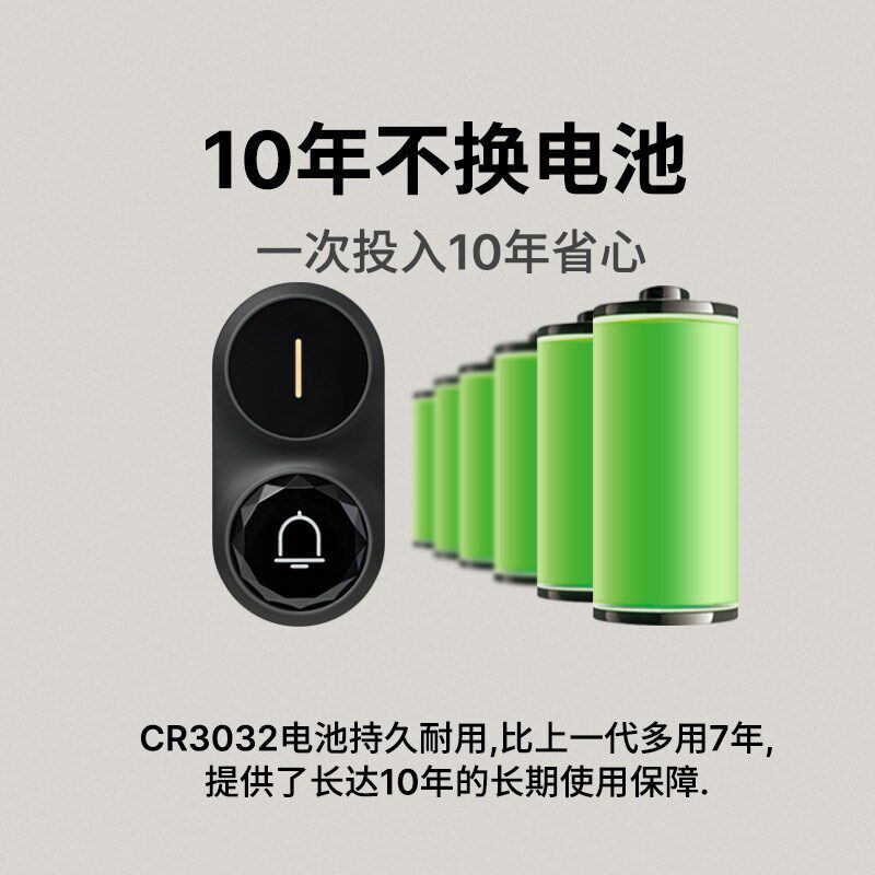 牧锐门铃无线家用免打孔楼上楼下个性创意可爱叮咚防盗门响铃器