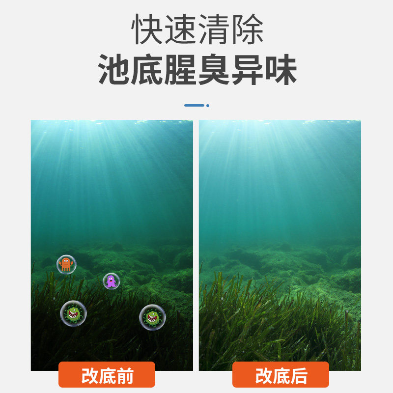 黑泥克星水产养殖专用鱼虾蟹塘改底除臭净化水质老塘淤泥底改王