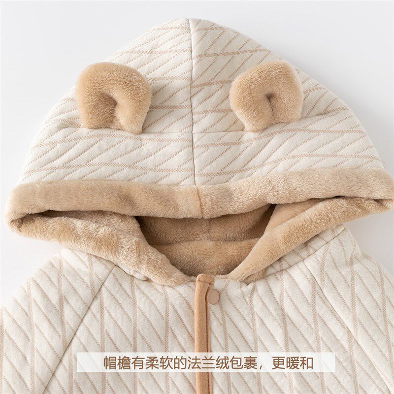 婴儿加长款斗篷宝宝保暖外出服抱被儿童披风骑车防风可伸手加绒帽