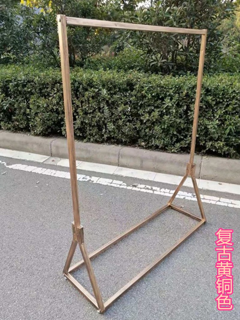 服装展示架落地挂衣架简易女装店服装架落地式铁艺靠墙架