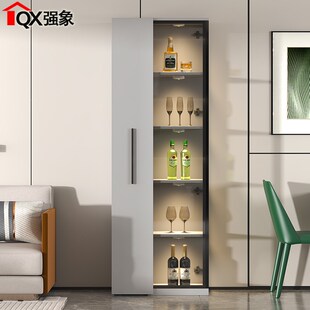 轻奢玻璃门酒柜客厅靠墙边柜角柜夹缝柜墙角展示柜家用可定制S36