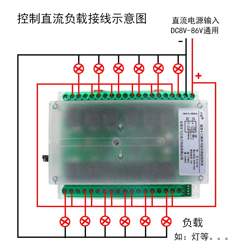 自定义多功能12路直流遥控开关工业控制PLC配电箱柜控制器12V24V