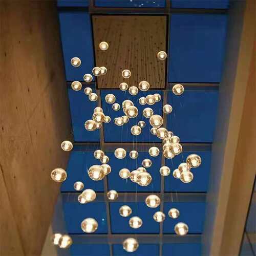 北欧创意水晶玻璃多头组合装饰吊灯简约现代客厅餐厅复式楼楼梯灯