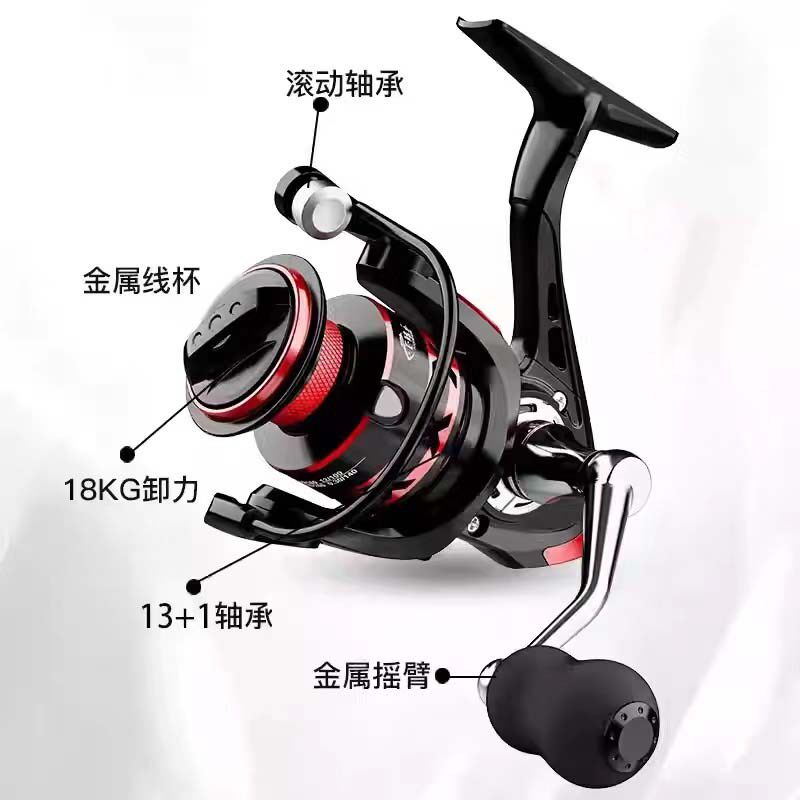全金属纺车轮远投海竿抛竿轮路亚矶钓钓鱼轮左右互换大容量鱼线轮