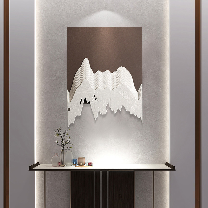 墙上装饰玄关装饰画沙发背景墙挂画样板间餐厅3d立体浮雕砂岩肌理