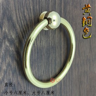 中式仿古纯铜木门拉环古建装修院子门把手铜环圆环单孔简约拉手