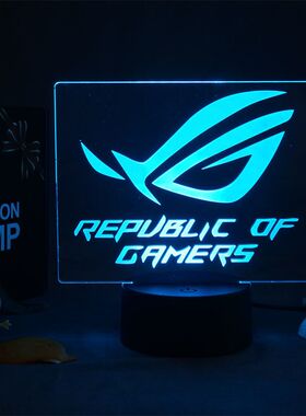 电竞房桌搭装饰氛围灯 亚克力3D视觉小夜灯台灯 卧室创意桌面摆件