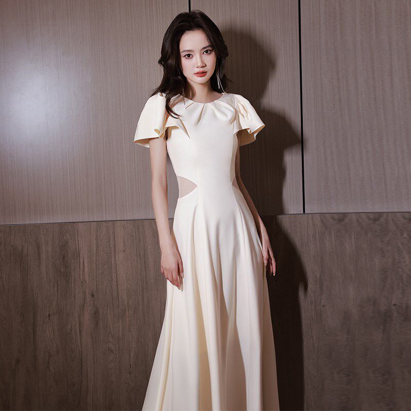 晚礼服女宴会轻奢小众高端法式高级感伴娘服日常可穿香槟色连衣裙