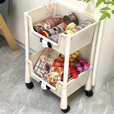 猫咪零食收纳狗粮储存架宠物玩具用品家用整理盒小狗狗罐头置物架