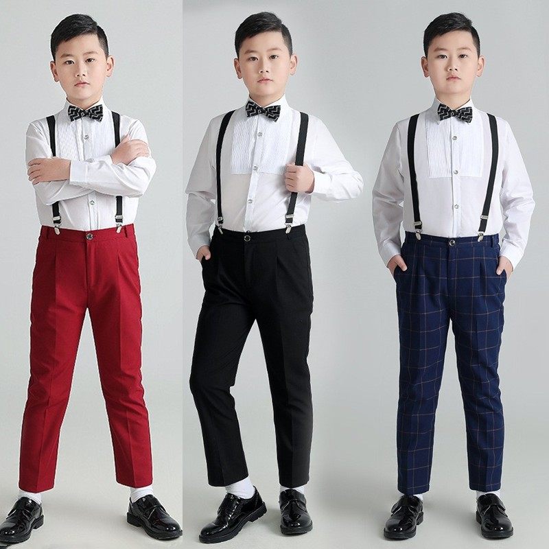 胖男童礼服夏季儿童小主持人服装男孩演出服钢琴比赛演讲西装朗诵