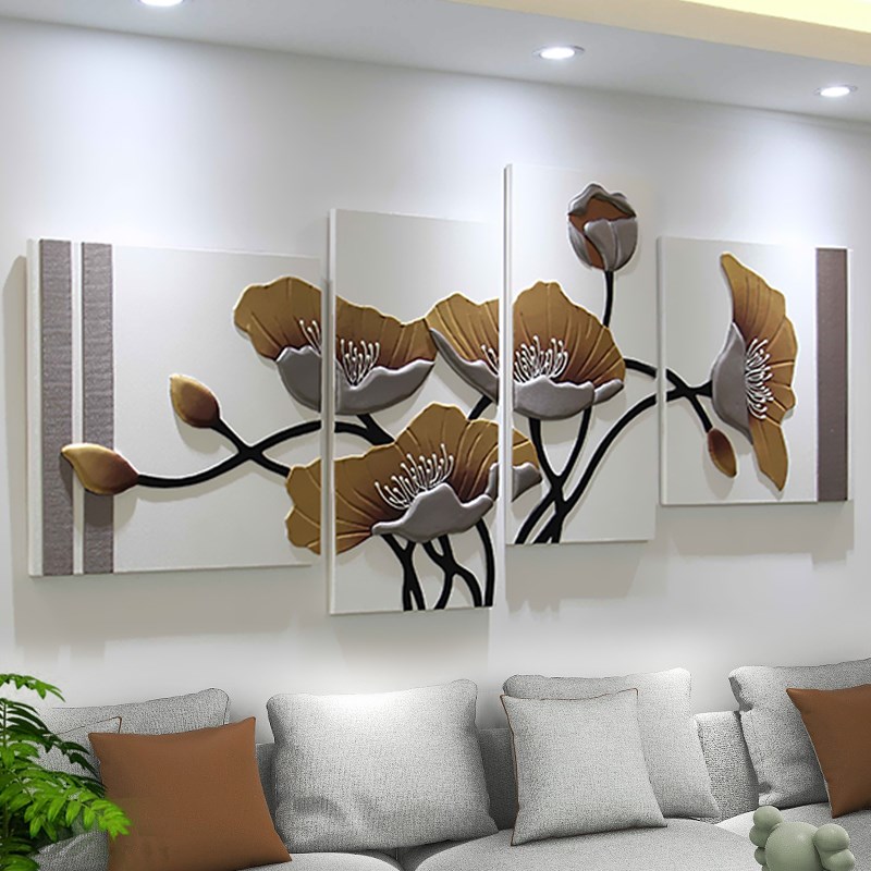 简约大气客厅沙发背景墙装饰画轻奢抽象组合挂画高档3D立体艺术画