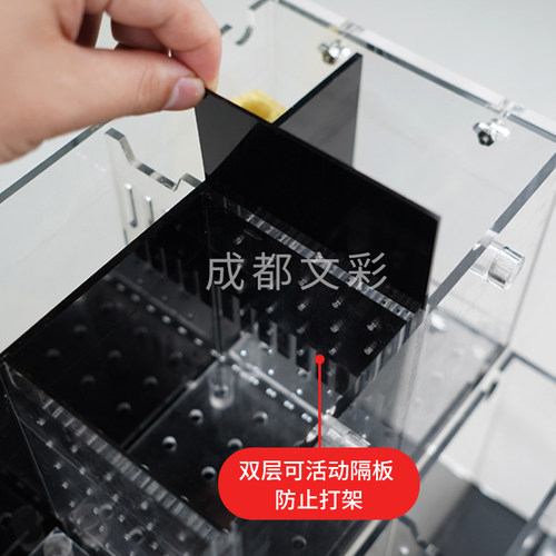 斗鱼专用鱼缸压克力板陈列架多格生态缸家用水族箱过滤桌面小鱼缸