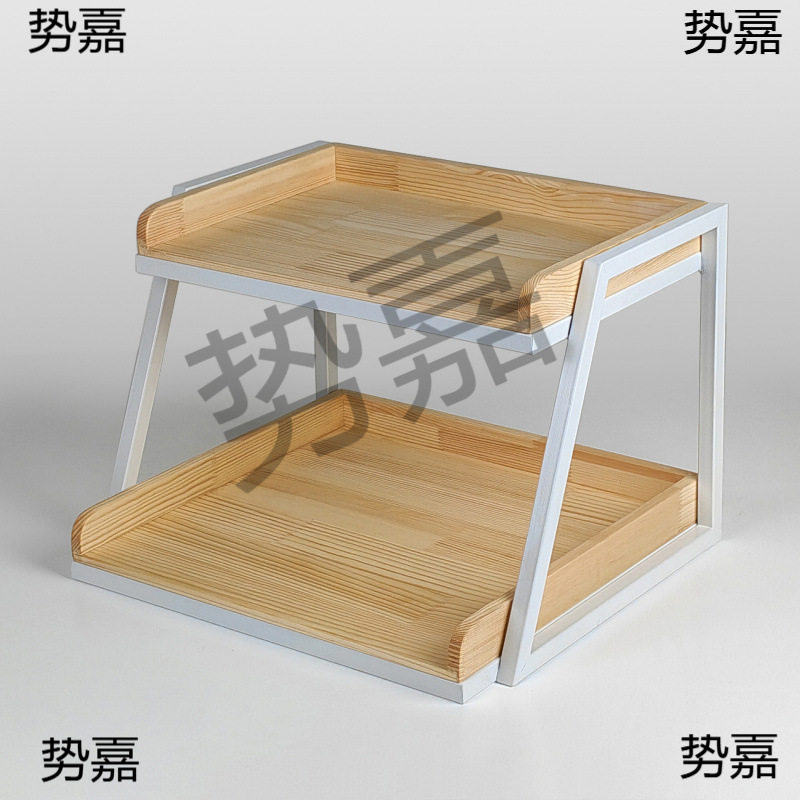 两层面包架松木铁架陈列架面包蛋糕生鲜水果食品展示架图片