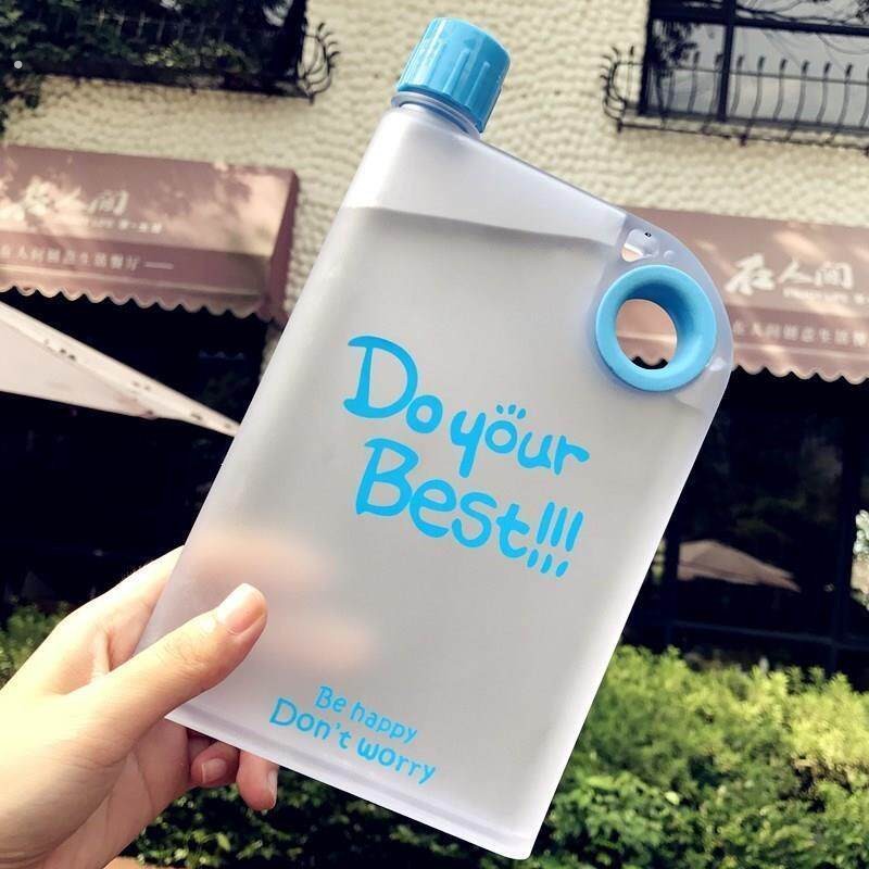 //塑料扁形书本水壶水杯容量透明大喝水简约形有耐热长方水瓶寝室