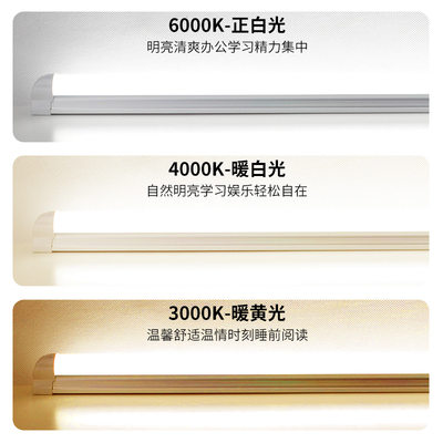 全光谱T8一体日光灯无频闪无蓝光教室学习护眼LED灯管Ra98高显色