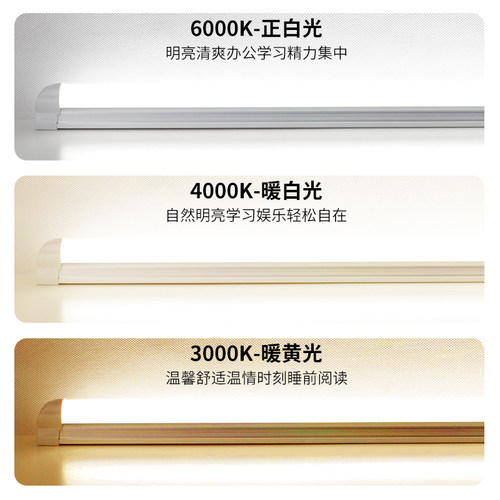 全光谱T8一体日光灯无频闪无蓝光教室学习护眼LED灯管Ra98高显色