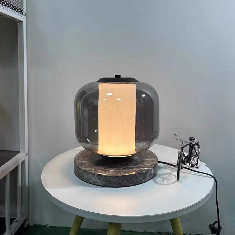 北欧后现代台灯简约大理石设计师样板房客厅卧室床头创意玻璃台灯