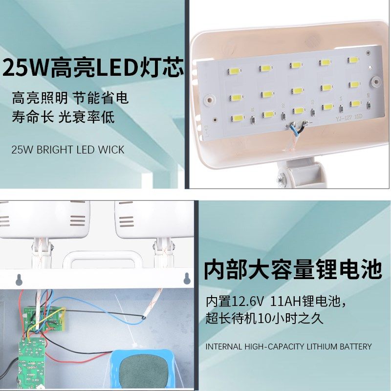 50W高亮消防疏散应急灯LED停电家用酒店充电式超长续航双头照明灯