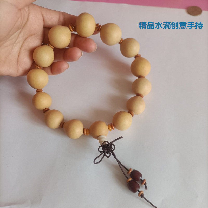 精品天然小水滴葫芦手持 迷你草里金水滴手把件文玩手串车挂挂件