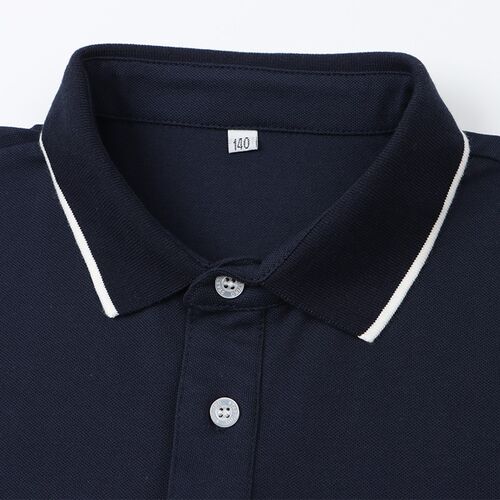 夏季校服藏青短袖T恤学院英伦风园服班服藏蓝色透气款翻领polo衫