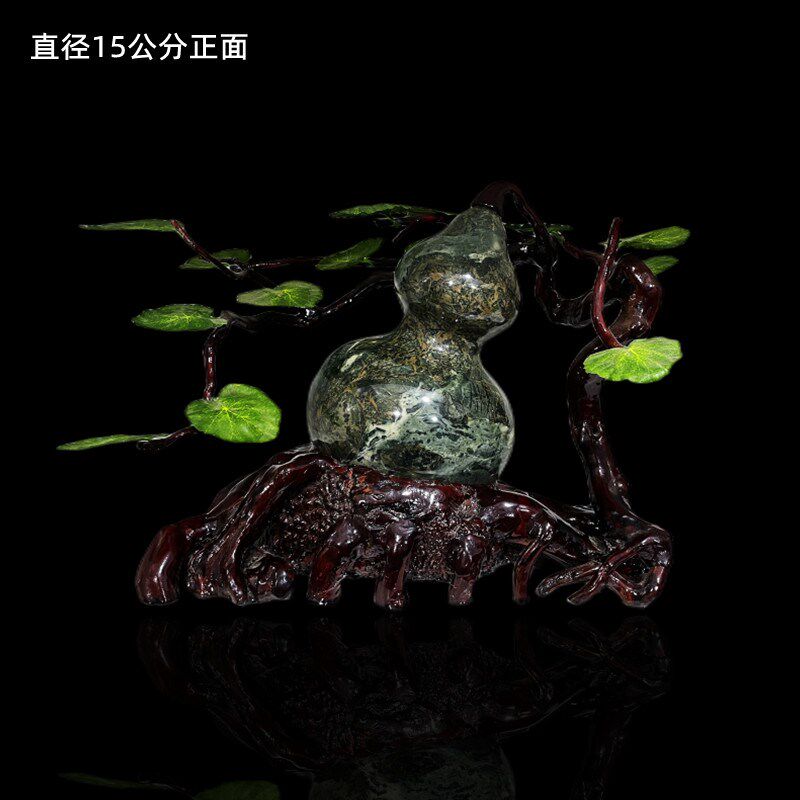 福建华安九龙壁玉石纯天然原石葫芦福禄客厅办公室玄关精品摆件