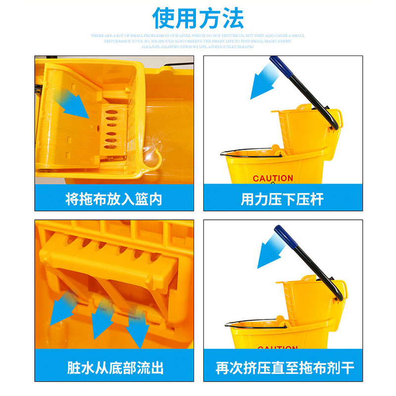 家用办公加厚榨水车拖把单桶手动榨水挤水车清洁墩布桶甩水洗拖地