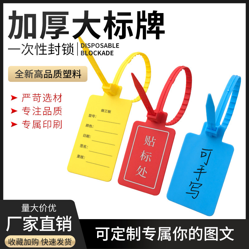 包邮一次性塑料封条标牌扎带集装箱安能德邦物流挂签记号封签吊牌